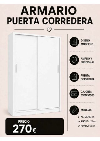 Guardaroba Bianco con Porte Scorrevoli
