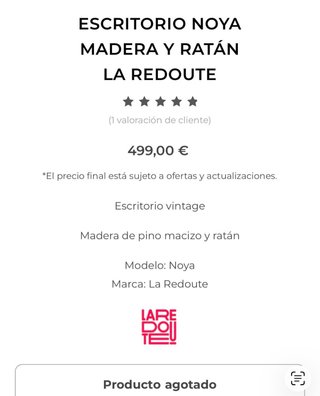 Escritorio Rattan y Madera maciza