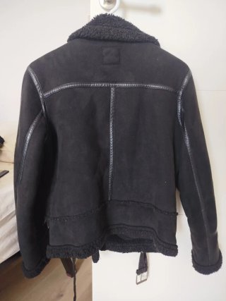 Chaqueta Borrego Zara Negra