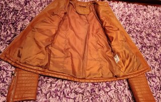 Chaqueta Biker polipiel marrón