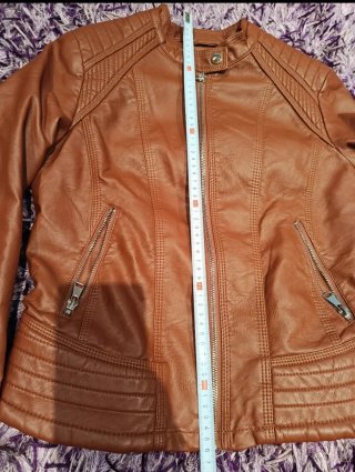 Chaqueta Biker polipiel marrón