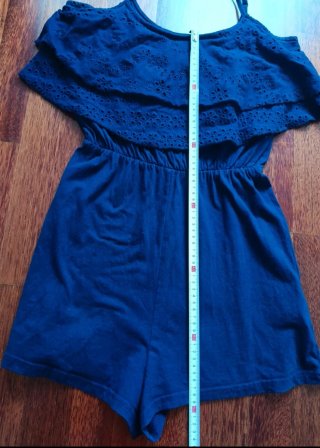 Mono corto Bershka azul volantes