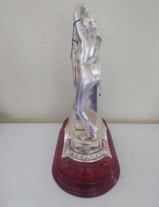 Escultura Reloj Eros y Psique baño Plata999Joyasur