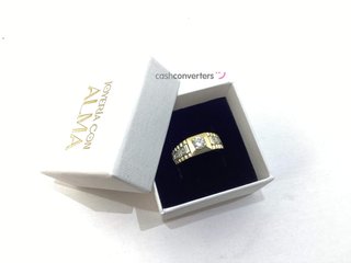 anillo oro 9k con piedra con circonita