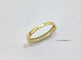 anillo oro 9k con piedra con circonita