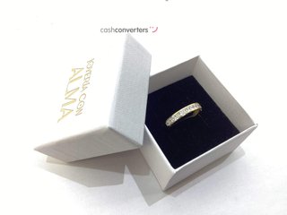 anillo oro 9k con piedra con circonita