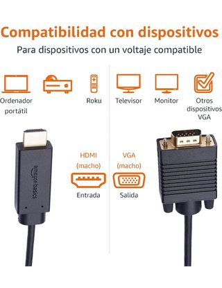 Cable HDMI a VGA Amazon Basics (Como nuevo)