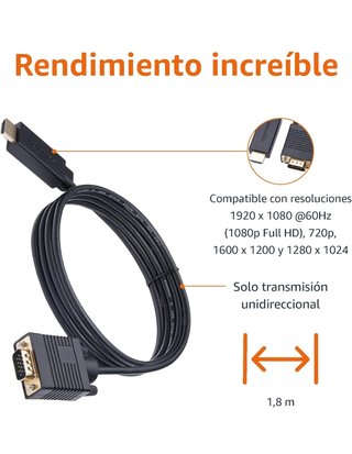 Cable HDMI a VGA Amazon Basics (Como nuevo)
