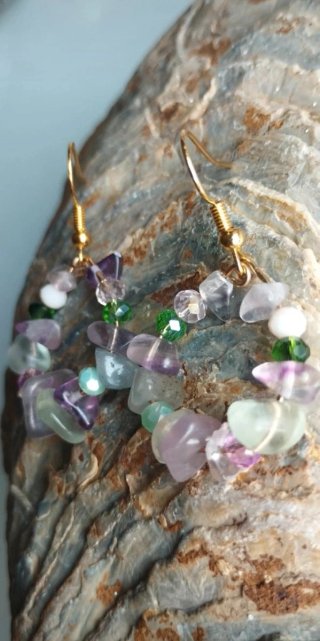 Pendientes Piedras Naturales Fluoritas