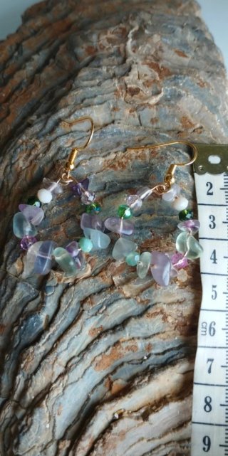 Pendientes Piedras Naturales Fluoritas