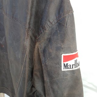 MARLBORO RARA Giacca Pelle 1970 Rifoderata