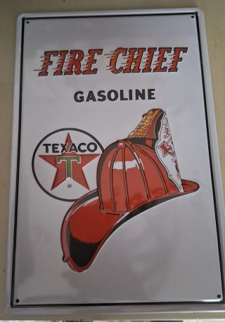 Placa Fire Chief Gasoline Texaco