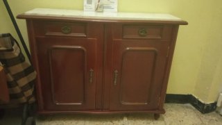 Mueble de entrada madera y mármol