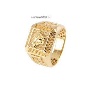 sello oro 18k con piedra con circonita