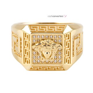 sello oro 18k con piedra con circonita