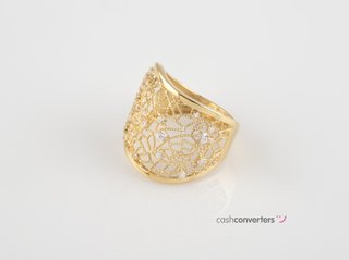 anillo oro 18k con piedra con circonita