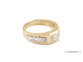 anillo oro 18k con piedra con circonita