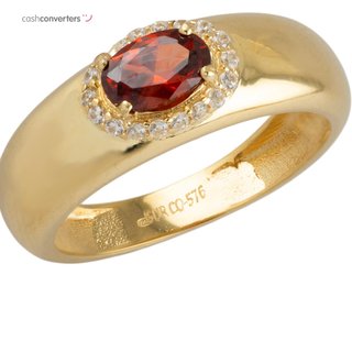 anillo oro 18k con piedra con circonita