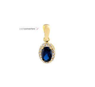 colgante oro 18k con piedra con zafiro