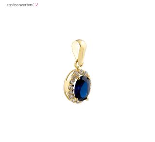 colgante oro 18k con piedra con zafiro