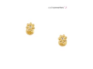 pendientes oro 18k con piedra con circonita
