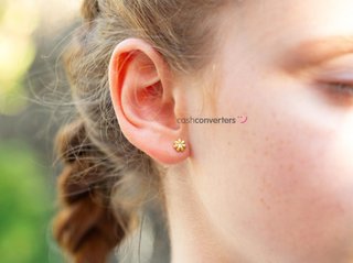 pendientes oro 18k con piedra con circonita