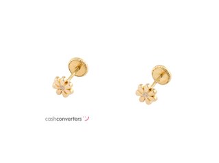 pendientes oro 18k con piedra con circonita