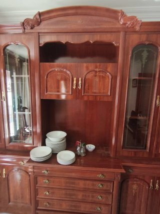 Mueble de Salón madera y cristal