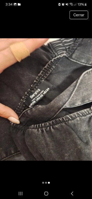 Mono vaquero negro elástico con goma