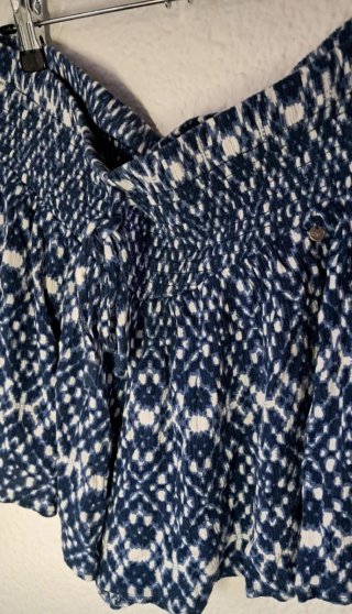Falda pantalón estampada azul y blanco