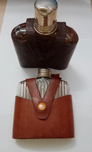 Lote 2 Petacas Cristal y Cuero