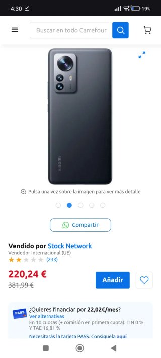 Móvil Negro y Multicolor Xiaomi 12