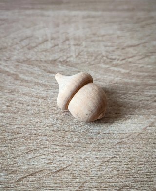 Set 5 ghiande decorative in legno naturale