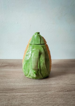 Teiera a forma di pannocchia in ceramica Barbotine
