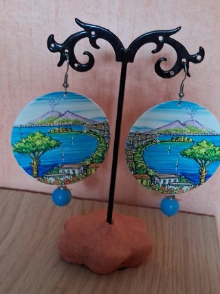 Orecchini donna con pendente blu
