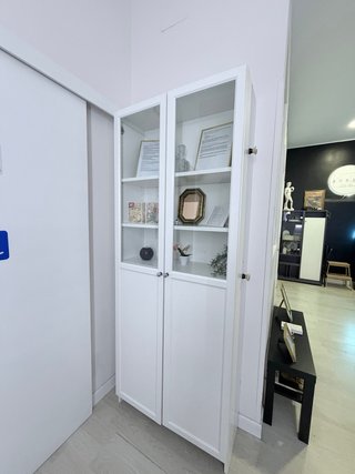 Armario Vitrina Blanco Madera Cristal