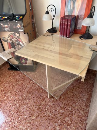 Cristal mesa apoyo 80x80x0.5 cm