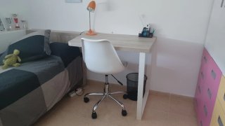 Escritorio moderno madera y blanco