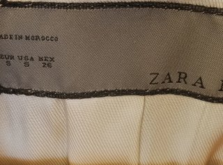 Abrigo corto Zara espiga beige Talla S 80% lana