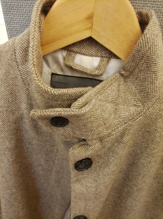 Abrigo corto Zara espiga beige Talla S 80% lana
