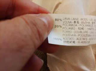 Abrigo corto Zara espiga beige Talla S 80% lana