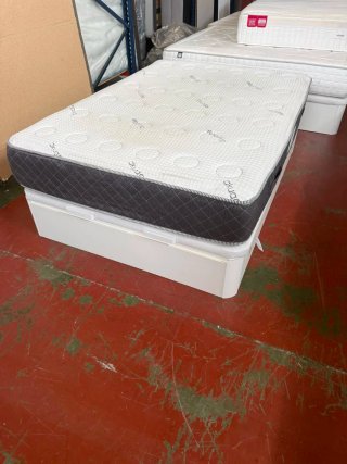 Colchón Visco 135x190 + Canapé Blanco