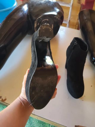 Botines Fox Negros Tacon Plataforma
