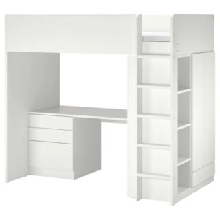 Cama litera con escritorio y armario