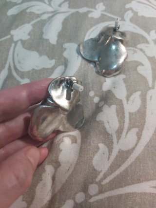 Pendientes flor plateados Zara