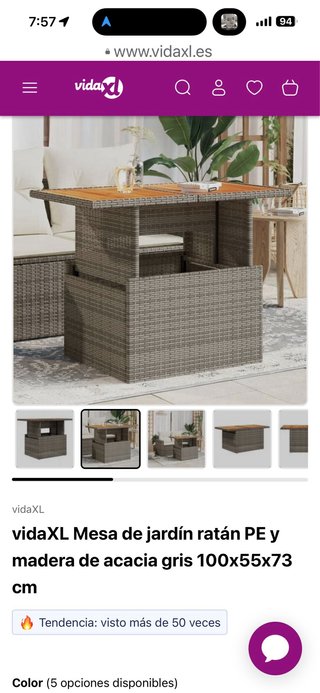 Tavolo Ratan e Legno per Terrazza/Giardino