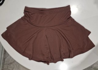 Minifalda marrón con pantalón corto Talla S