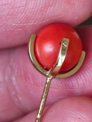 Pendientes oro 750 y coral rojo