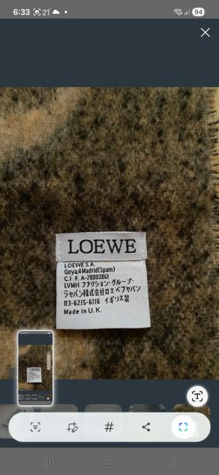 Bufanda Loewe Beige y Marrón