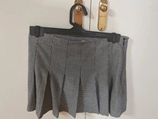 Falda Stradivarius cuadros blanco y negro talla s